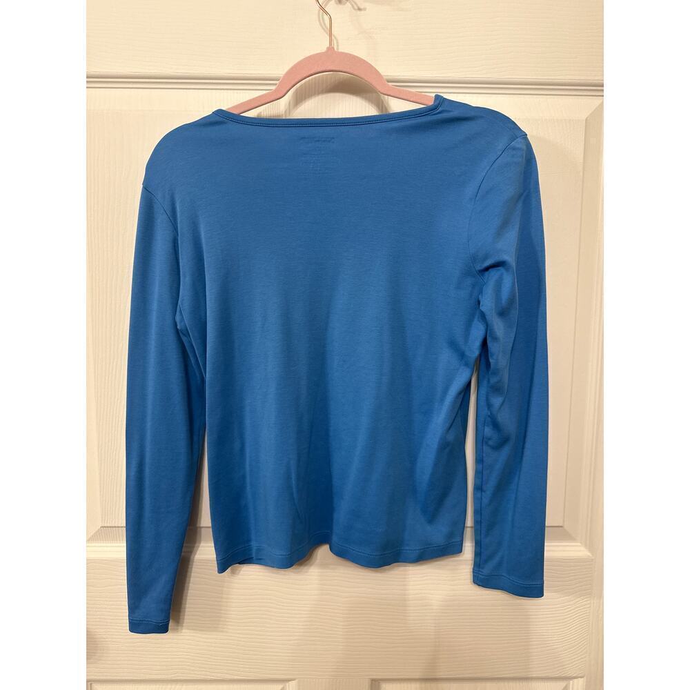 LL Bean 100% Supima Cotton Women's Long Sleeve Tee in Sky Blue, SP - Picture 5 of 5